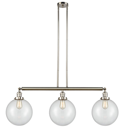 Franklin Restoration Three Light Island Pendant Polished Nickel