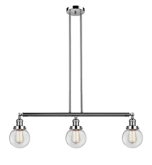 Innovations - 213-PN-G202-6 - Three Light Island Pendant - Franklin Restoration - Polished Nickel