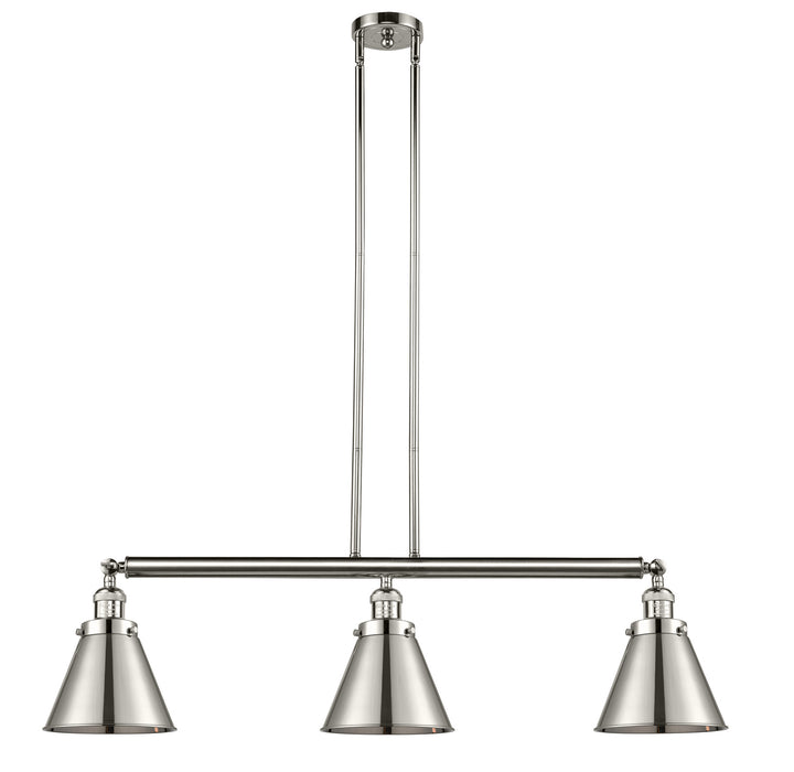 Innovations - 213-PN-M13-PN - Three Light Island Pendant - Franklin Restoration - Polished Nickel