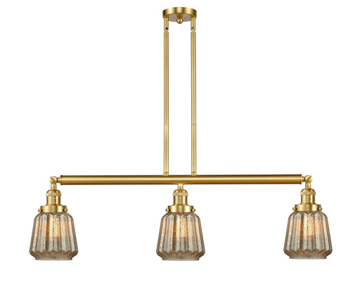 Innovations - 213-SG-G146 - Three Light Island Pendant - Franklin Restoration - Satin Gold