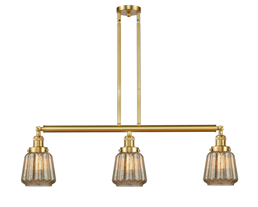 Innovations - 213-SG-G146 - Three Light Island Pendant - Franklin Restoration - Satin Gold