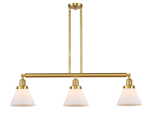Franklin Restoration Three Light Island Pendant Satin Gold