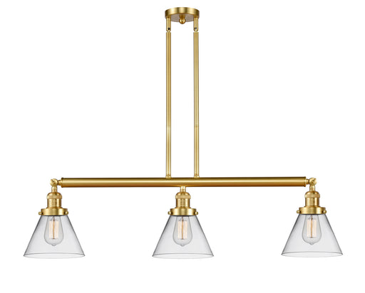 Franklin Restoration Three Light Island Pendant Satin Gold