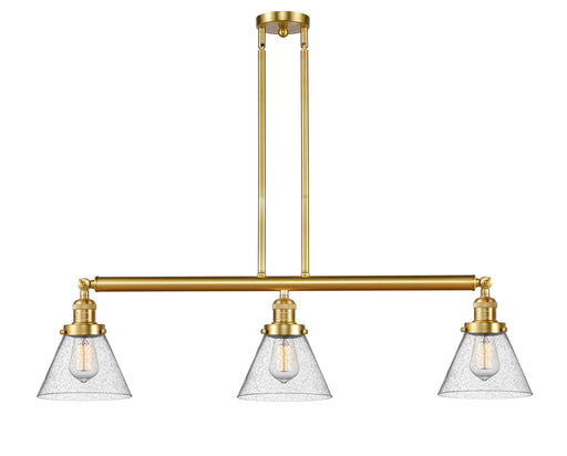 Franklin Restoration Three Light Island Pendant Satin Gold