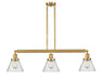 Innovations - 213-SG-G44 - Three Light Island Pendant - Franklin Restoration - Satin Gold