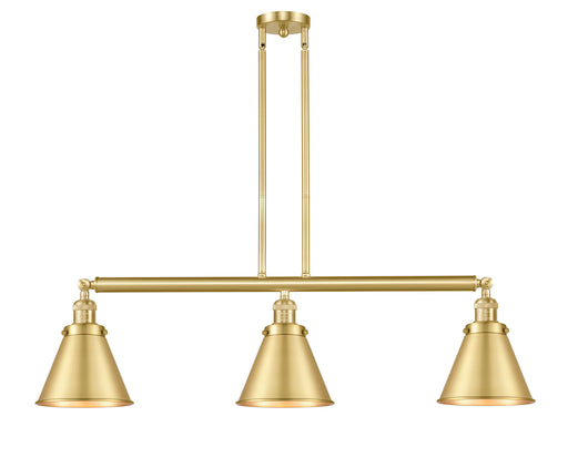 Franklin Restoration Three Light Island Pendant Satin Gold