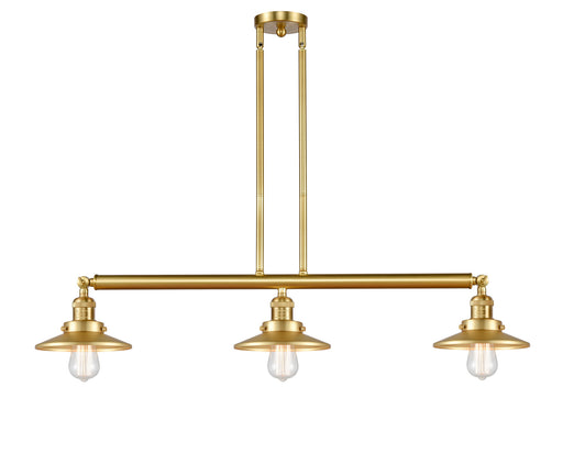 Innovations - 213-SG-M4 - Three Light Island Pendant - Franklin Restoration - Satin Gold