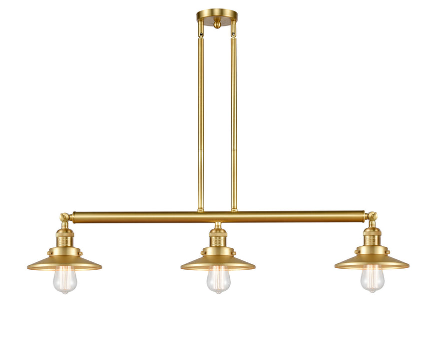 Innovations - 213-SG-M4 - Three Light Island Pendant - Franklin Restoration - Satin Gold