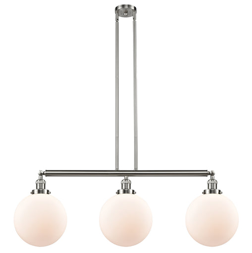 Franklin Restoration Three Light Island Pendant Brushed Satin Nickel