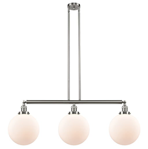 Innovations - 213-SN-G201-10 - Three Light Island Pendant - Franklin Restoration - Brushed Satin Nickel