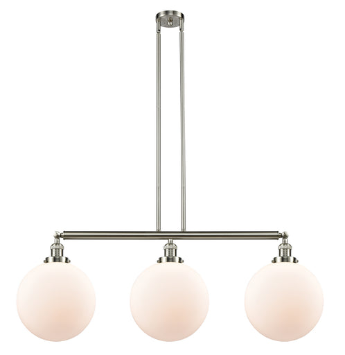 Franklin Restoration Three Light Island Pendant Brushed Satin Nickel