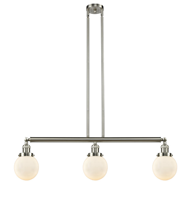 Innovations - 213-SN-G201-6 - Three Light Island Pendant - Franklin Restoration - Brushed Satin Nickel