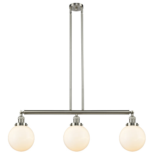 Innovations - 213-SN-G201-8 - Three Light Island Pendant - Franklin Restoration - Brushed Satin Nickel