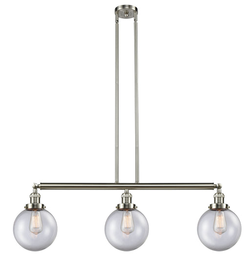 Innovations - 213-SN-G202-8 - Three Light Island Pendant - Franklin Restoration - Brushed Satin Nickel