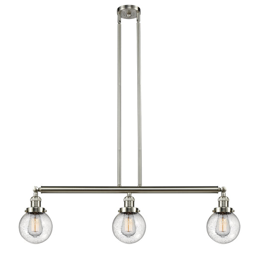 Innovations - 213-SN-G204-6 - Three Light Island Pendant - Franklin Restoration - Brushed Satin Nickel