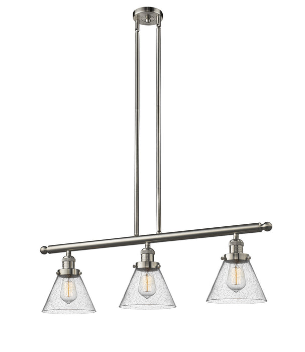 Innovations - 213-SN-G44 - Three Light Island Pendant - Franklin Restoration - Brushed Satin Nickel