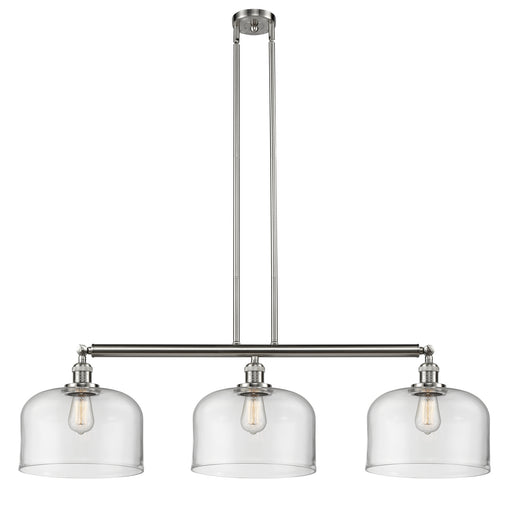 Franklin Restoration Three Light Island Pendant Brushed Satin Nickel
