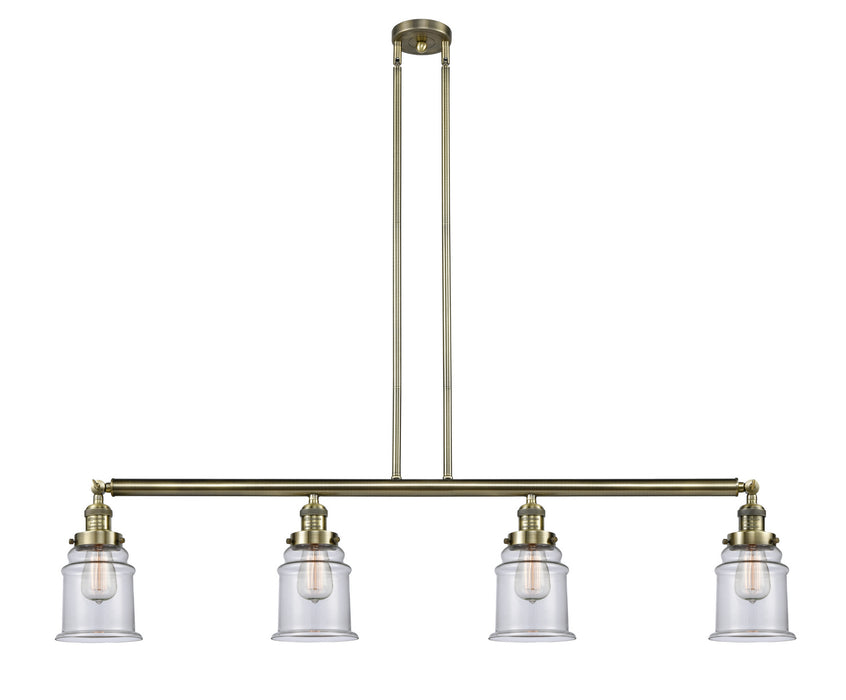 Innovations - 214-AB-G182 - Four Light Island Pendant - Franklin Restoration - Antique Brass