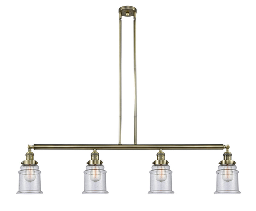 Innovations - 214-AB-G184 - Four Light Island Pendant - Franklin Restoration - Antique Brass