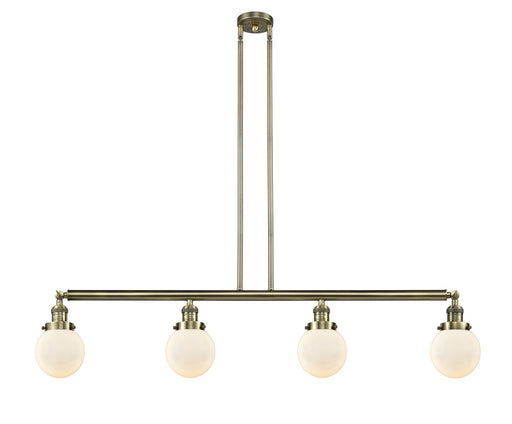 Innovations - 214-AB-G201-6 - Four Light Island Pendant - Franklin Restoration - Antique Brass