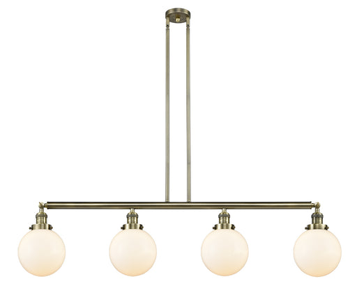 Innovations - 214-AB-G201-8 - Four Light Island Pendant - Franklin Restoration - Antique Brass