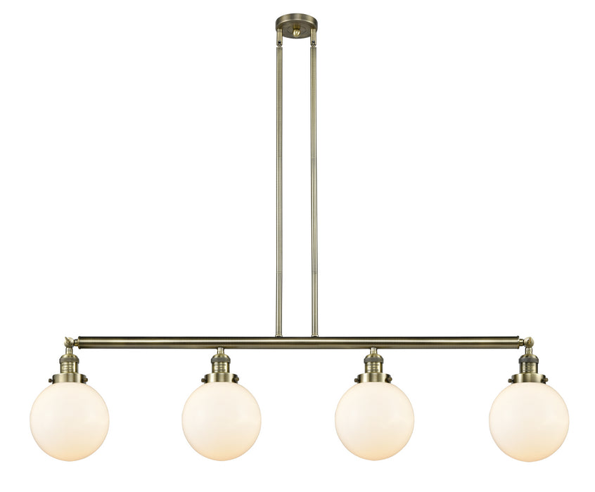 Innovations - 214-AB-G201-8 - Four Light Island Pendant - Franklin Restoration - Antique Brass