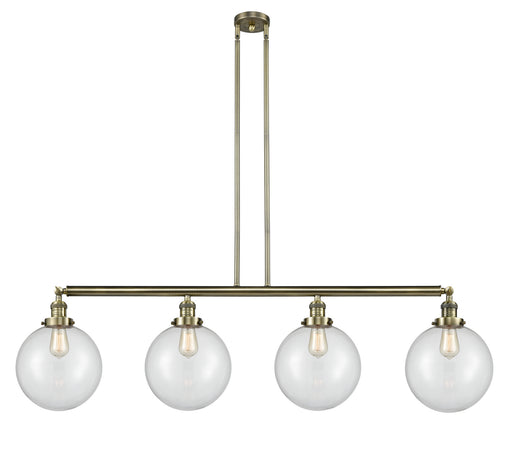 Innovations - 214-AB-G202-10 - Four Light Island Pendant - Franklin Restoration - Antique Brass