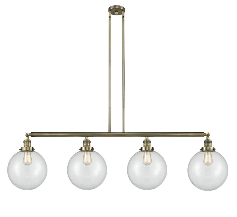 Innovations - 214-AB-G202-10 - Four Light Island Pendant - Franklin Restoration - Antique Brass