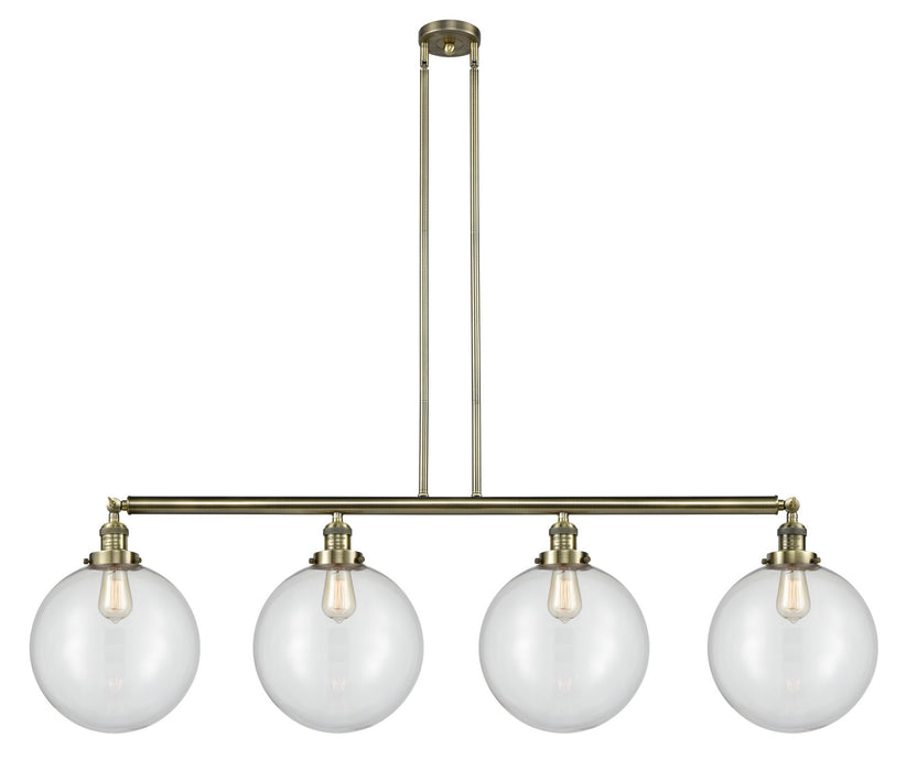 Innovations - 214-AB-G202-12 - Four Light Island Pendant - Franklin Restoration - Antique Brass