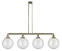 Innovations - 214-AB-G202-12 - Four Light Island Pendant - Franklin Restoration - Antique Brass