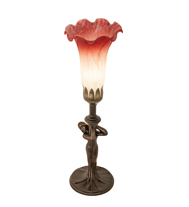 Meyda Tiffany - 20289 - One Light Mini Lamp - Pink/White Pond Lily - Mahogany Bronze
