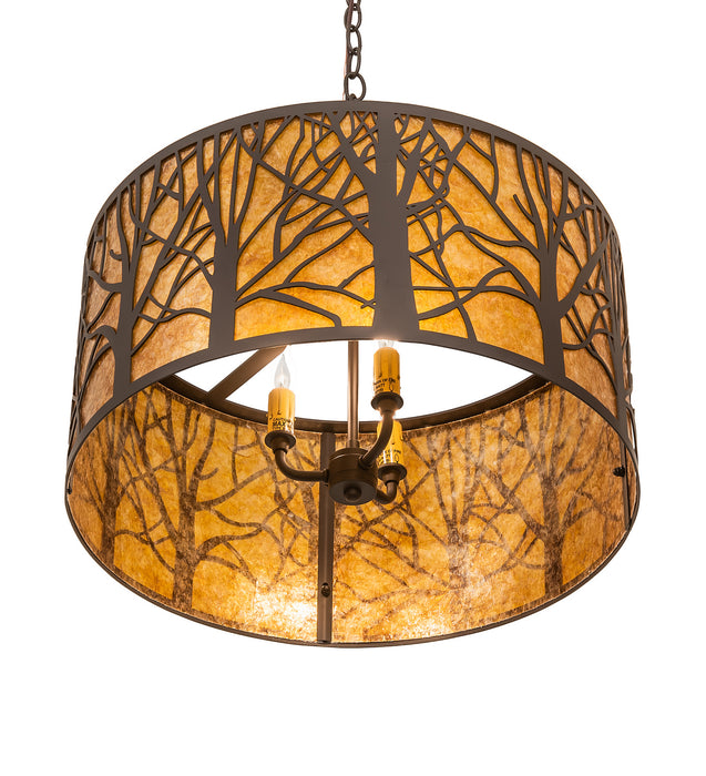 Meyda Tiffany - 251387 - Three Light Pendant - Winter Maple - Oil Rubbed Bronze