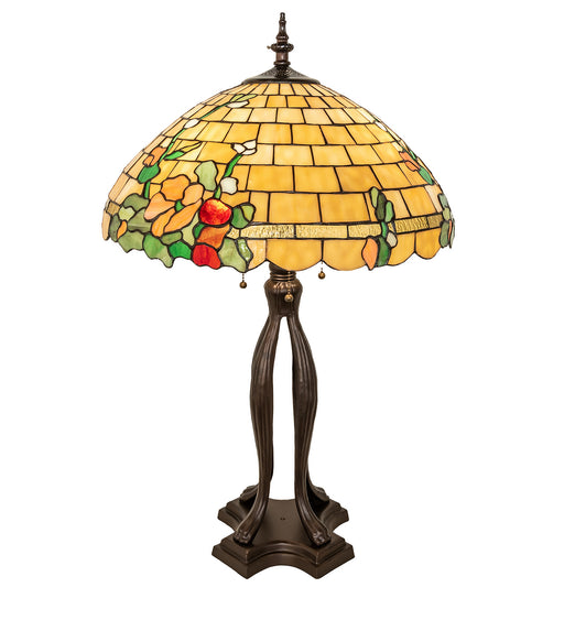 Meyda Tiffany - 253006 - Two Light Table Lamp - Duffner & Kimberly Hollyhock - Mahogany Bronze