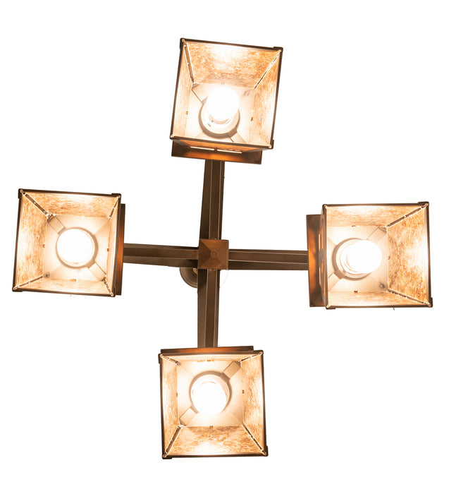 Meyda Tiffany - 67987 - Four Light Chandelier - Whispering Pines - Antique Copper