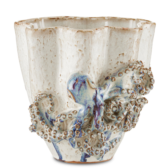 Currey and Company - 1200-0542 - Vase - Cream/Reactive Blue