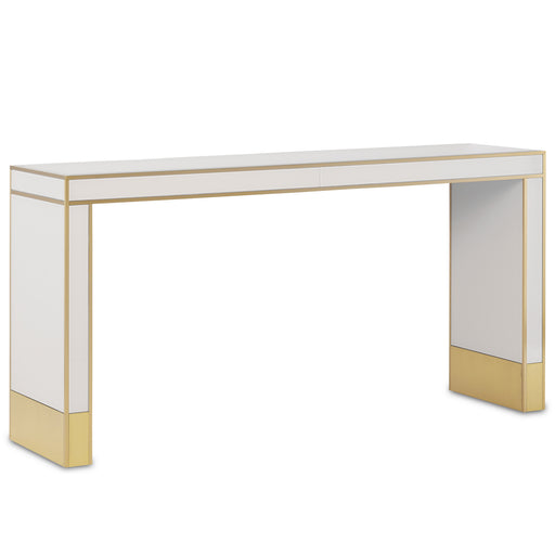 Currey and Company - 3000-0209 - Console Table - Ivory/Satin Brass