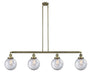 Innovations - 214-AB-G202-8 - Four Light Island Pendant - Franklin Restoration - Antique Brass