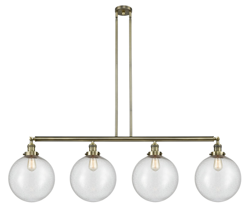 Innovations - 214-AB-G204-12 - Four Light Island Pendant - Franklin Restoration - Antique Brass