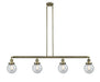 Innovations - 214-AB-G204-6 - Four Light Island Pendant - Franklin Restoration - Antique Brass