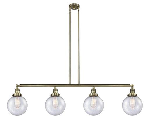 Innovations - 214-AB-G204-8 - Four Light Island Pendant - Franklin Restoration - Antique Brass