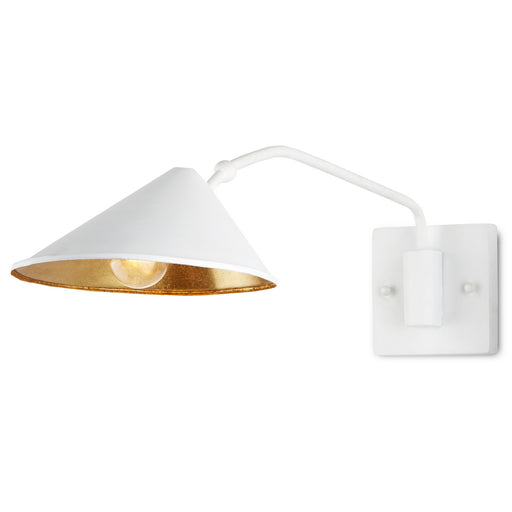 Currey and Company - 5000-0205 - One Light Wall Sconce - Gesso White/Contemporary Gold Leaf