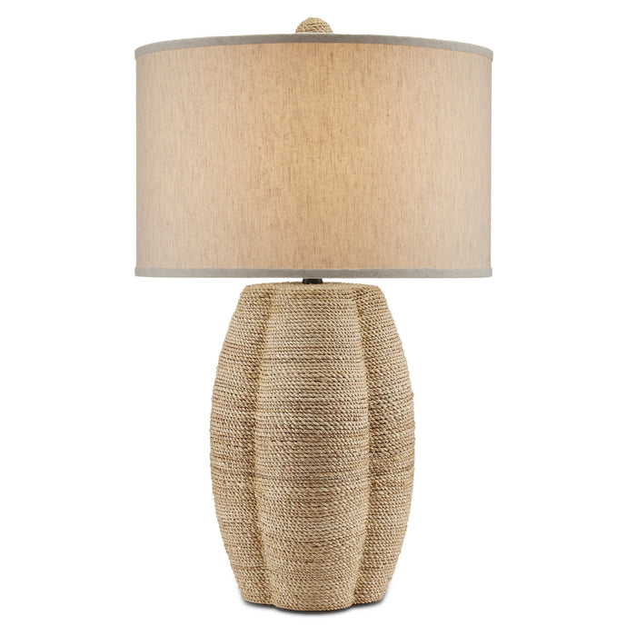 Currey and Company - 6000-0797 - One Light Table Lamp - Satin Black/Natural Abaca Rope