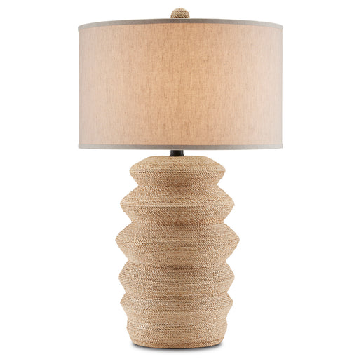 Currey and Company - 6000-0798 - One Light Table Lamp - Satin Black/Natural Abaca Rope