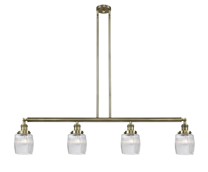 Innovations - 214-AB-G302 - Four Light Island Pendant - Franklin Restoration - Antique Brass