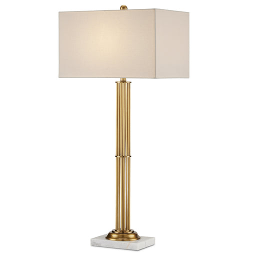 Currey and Company - 6000-0808 - One Light Table Lamp - Antique Brass/White Marble