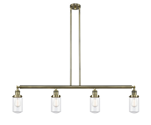 Innovations - 214-AB-G312 - Four Light Island Pendant - Franklin Restoration - Antique Brass