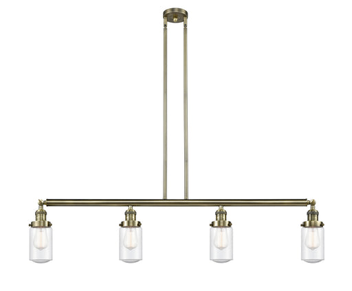 Innovations - 214-AB-G314 - Four Light Island Pendant - Franklin Restoration - Antique Brass