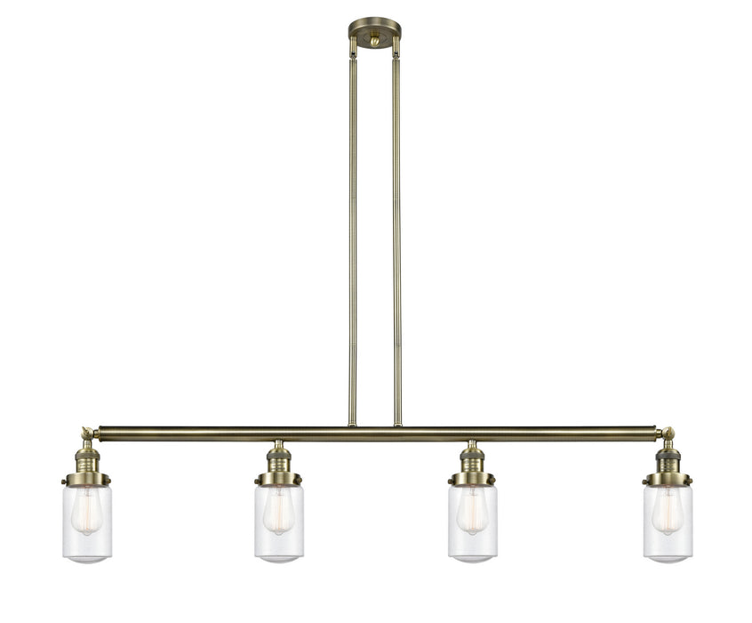 Innovations - 214-AB-G314 - Four Light Island Pendant - Franklin Restoration - Antique Brass