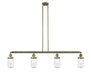 Innovations - 214-AB-G314 - Four Light Island Pendant - Franklin Restoration - Antique Brass