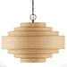 Currey and Company - 9000-0946 - Six Light Chandelier - Satin Black/Natural